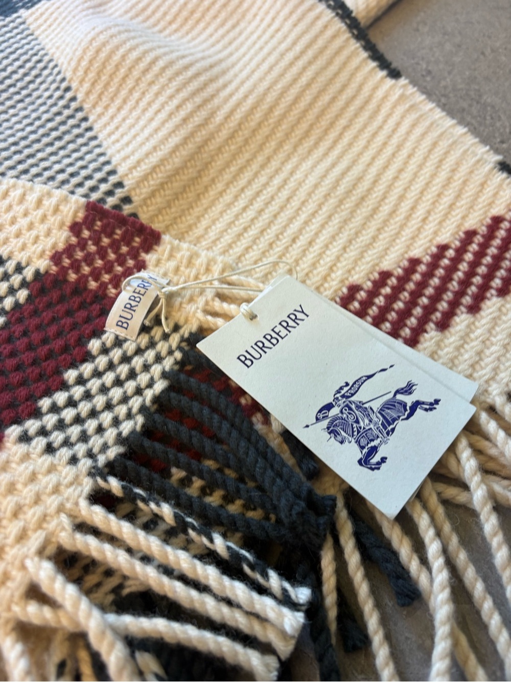 Burberry Oversized Jumbo Check Wool Scarf and Wrap - Picture 6 of 8